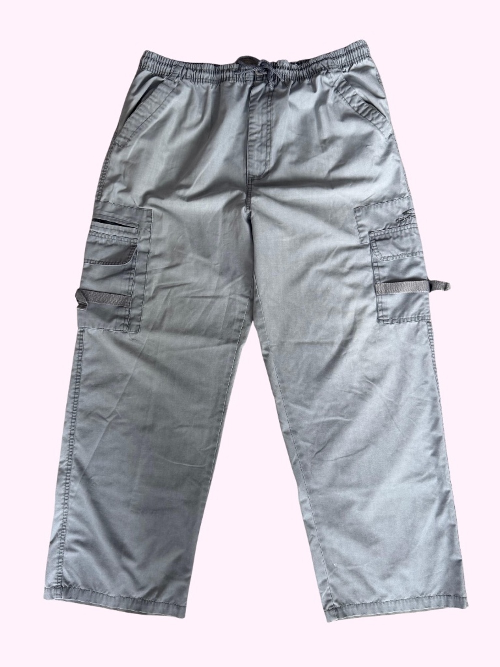 Y2K Vintage Oakley Cargo Pants Grey Distressed 100% Cotton Sz 34